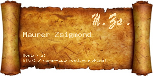 Maurer Zsigmond névjegykártya