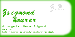zsigmond maurer business card